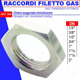 GHIERA ESAGONALE FIL. GAS 1/2"